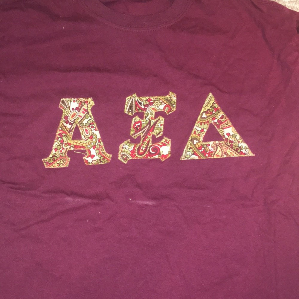 Maroon Alpha Xi Delta Letters